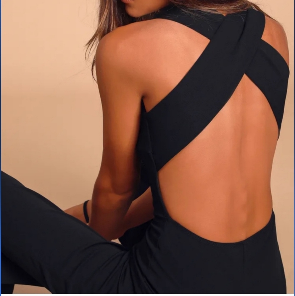 Lulu's elegant black jumpsuit romper sz XS